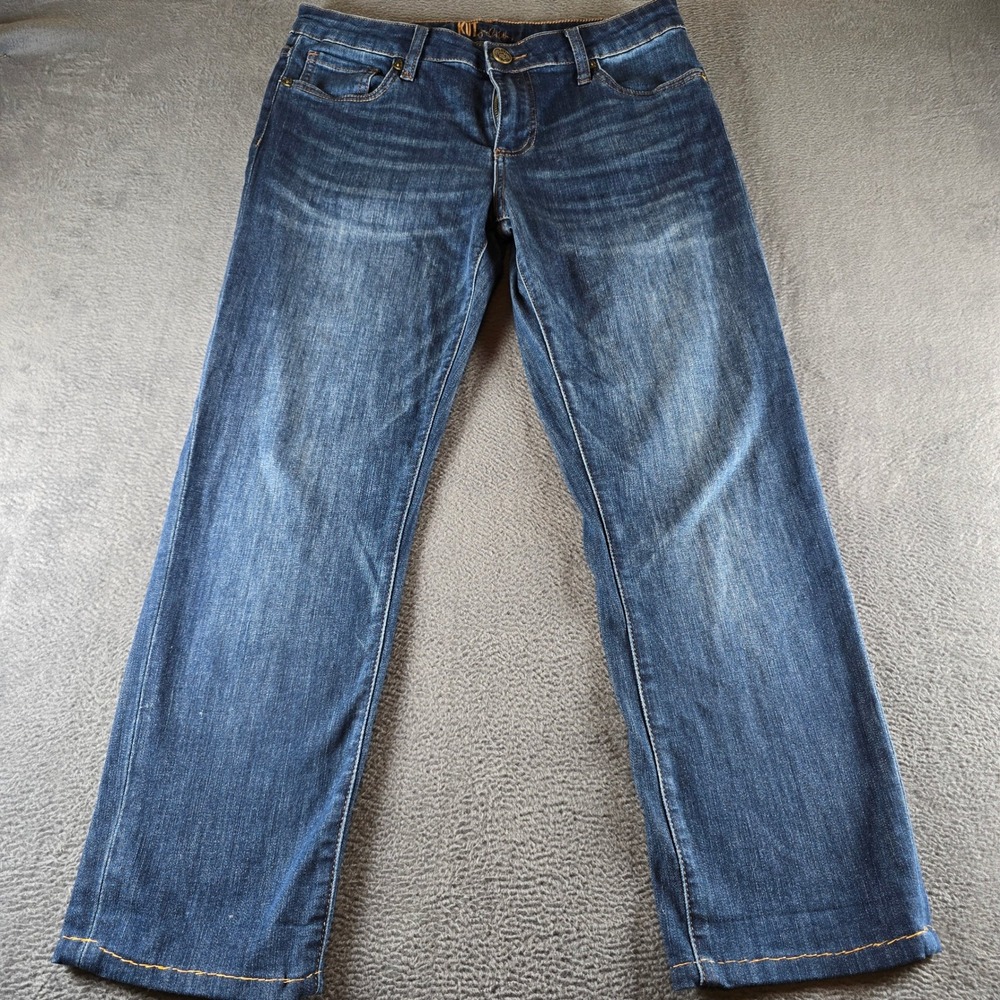 KUT from the Kloth Straight Leg Jeans Womens 6 Medium Wash Denim Mid Rise